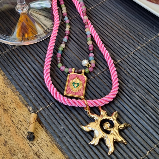 Ketting kralen natuursteen tag