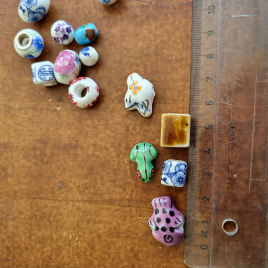 Kralen keramiek bloemen dieren