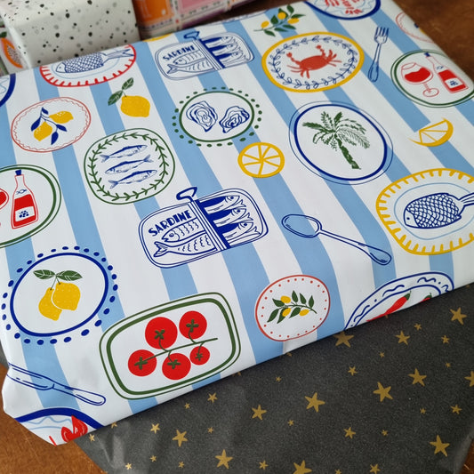 Cadeaupapier mediterraans gestreept