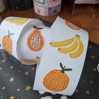 Sticker fruit banaan sinaasappel