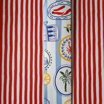 Cadeaupapier mediterraans gestreept