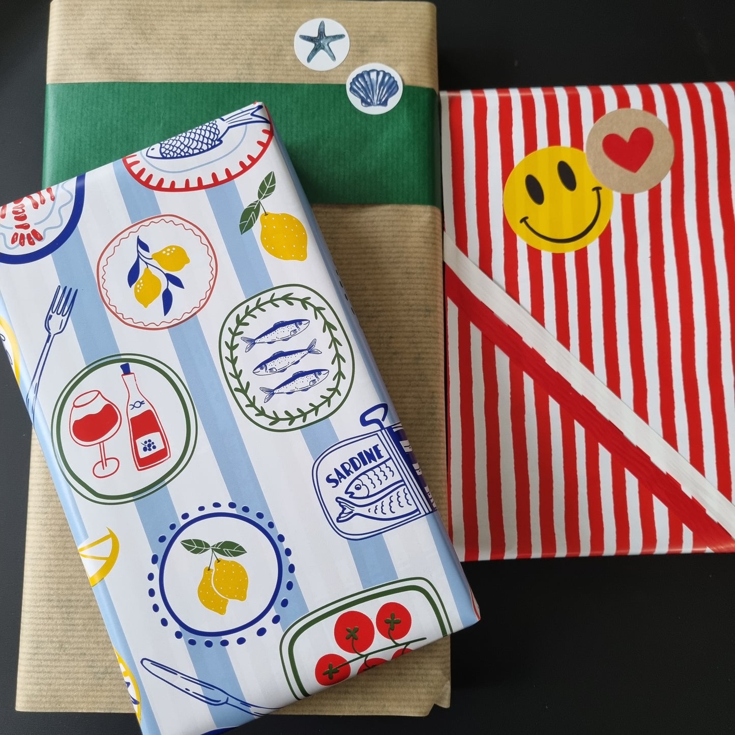 Cadeaupapier mediterraans gestreept