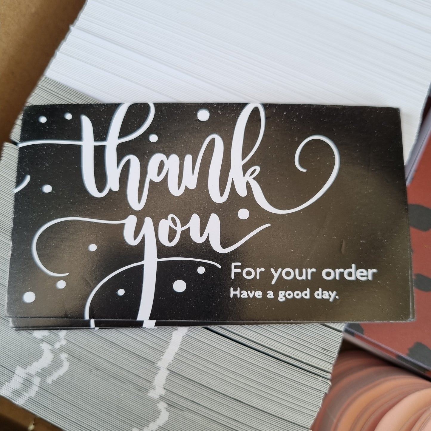 Thank you kaartje zwart dots
