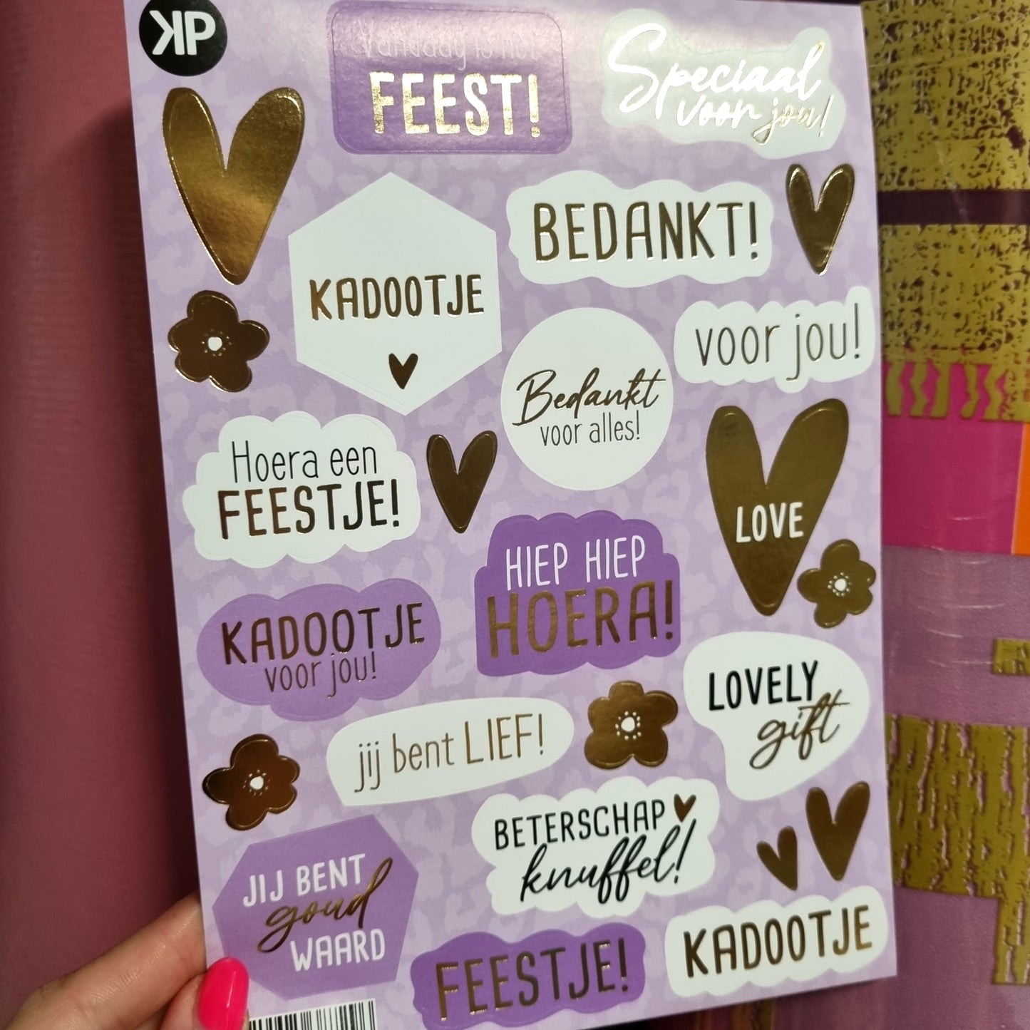 Stickervel kadootje etc.