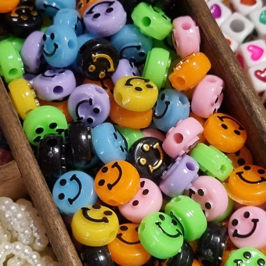 Kraal acryl smiley rond