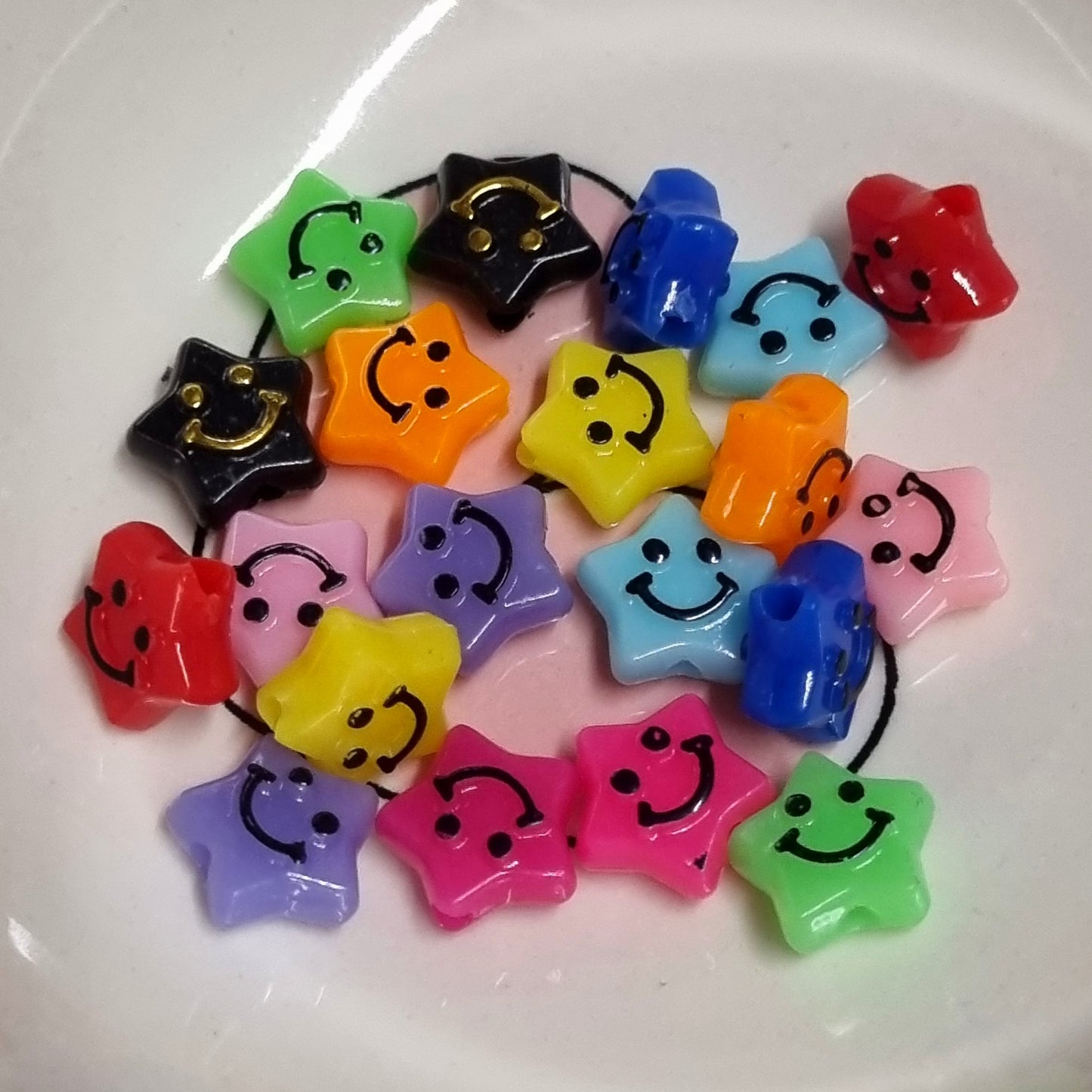 Kraal acryl smiley ster