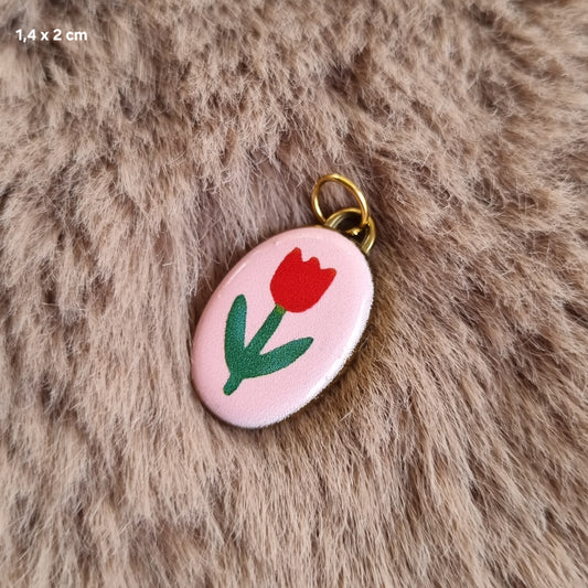 Bedel tag tulp roze
