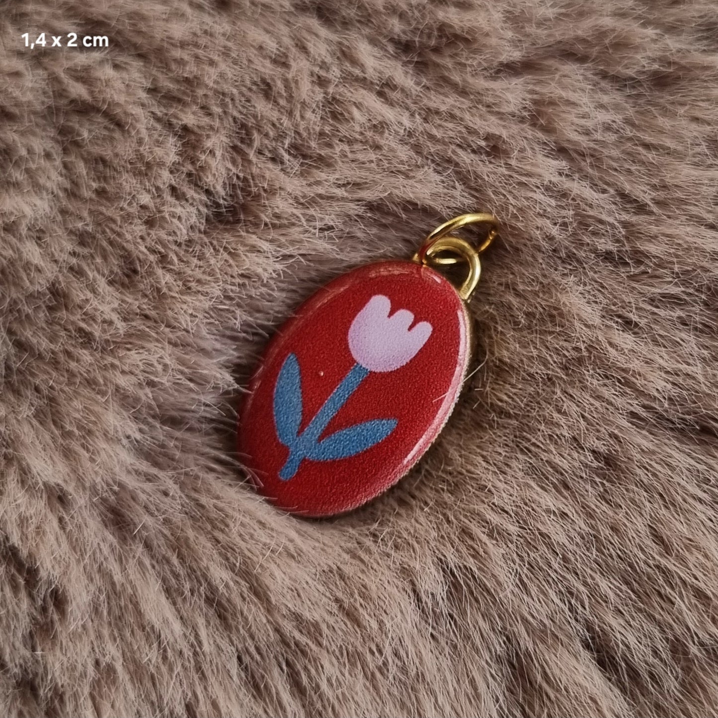 Bedel tag tulp rood