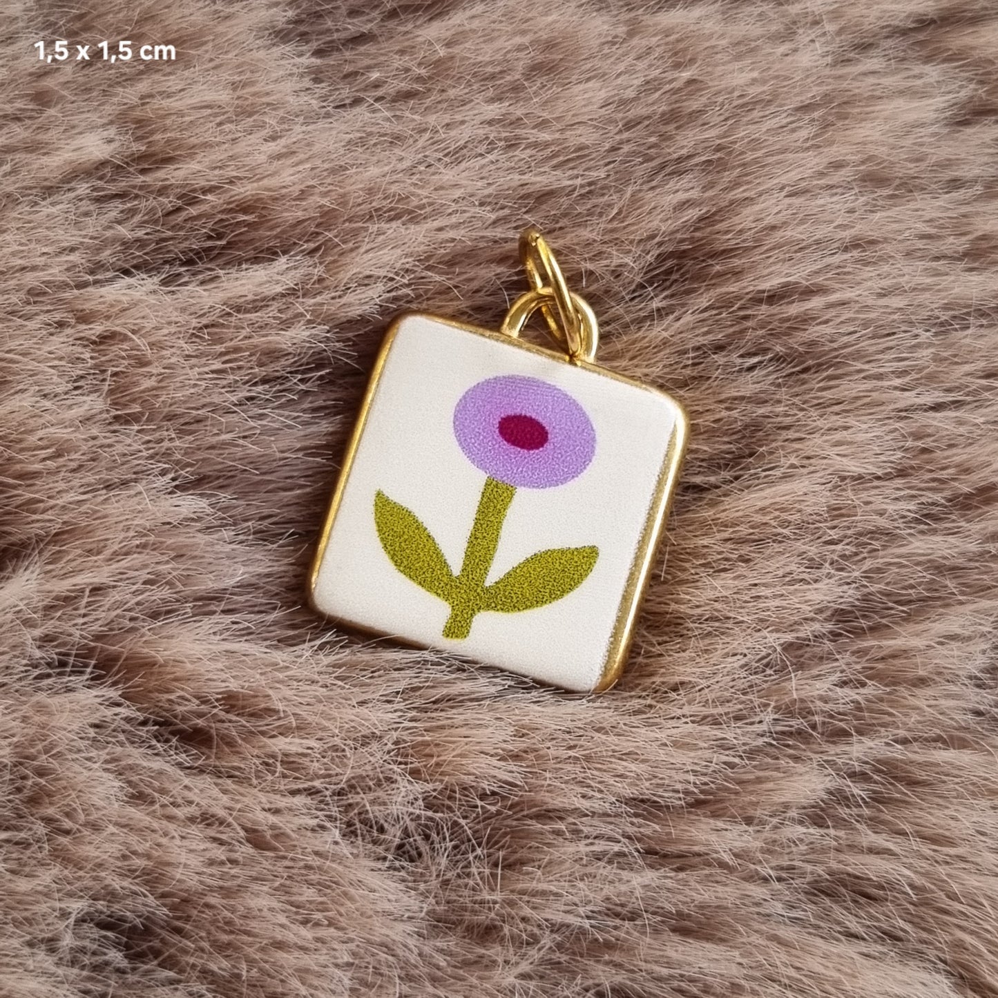 Bedel tag bloem lila