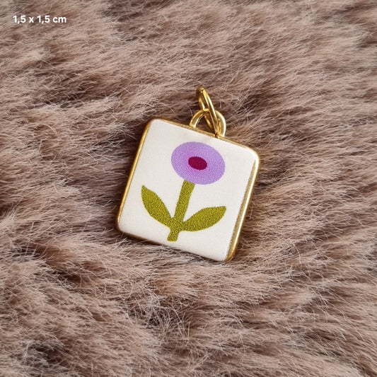 Bedel tag bloem lila