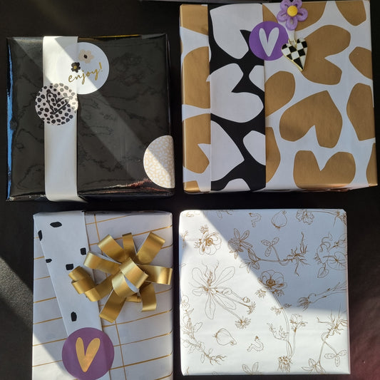 Cadeaupapier effen zwart glans