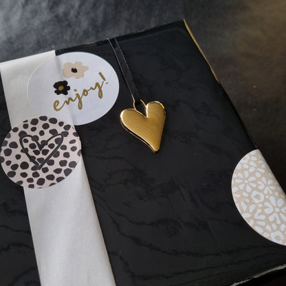 Cadeaupapier effen zwart glans