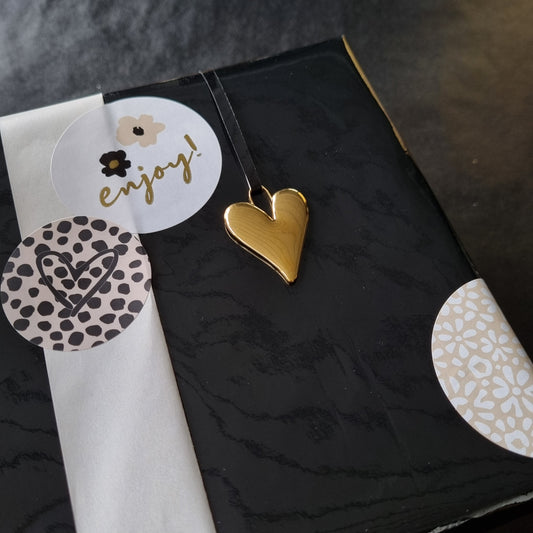 Cadeaupapier effen zwart glans