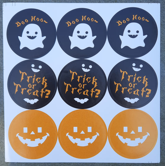 Stickervel halloween pompoen spookjes