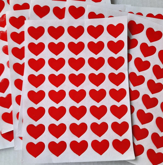 Stickervel hartjes rood