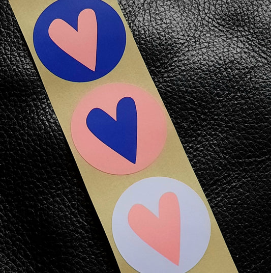 Sticker hart roze blauw