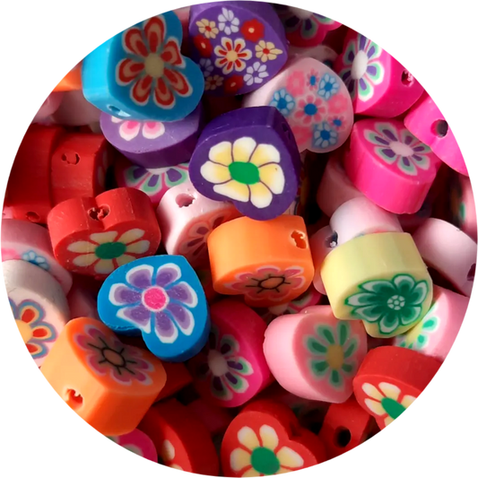 Polymeerkralen hartjes bloemen