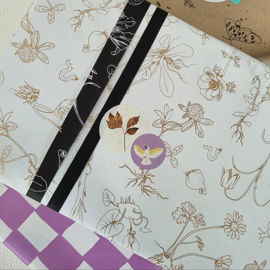 Cadeaupapier insecten bloemen