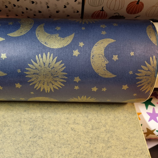 Cadeaupapier maan zon sterren
