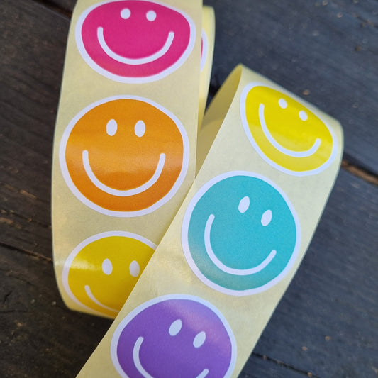 Sticker smiley gekleurd