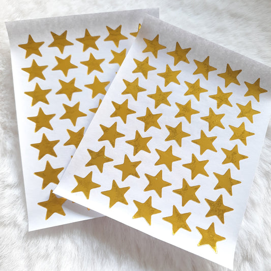 Stickervel sterretjes goud