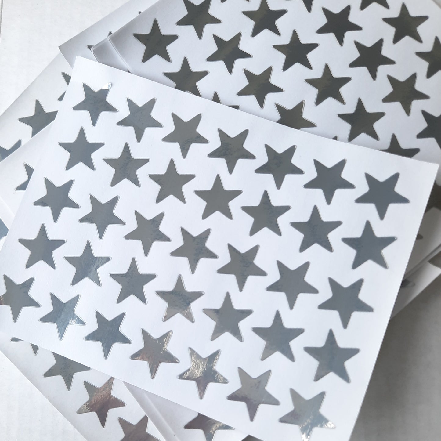 Stickervel sterretjes zilver