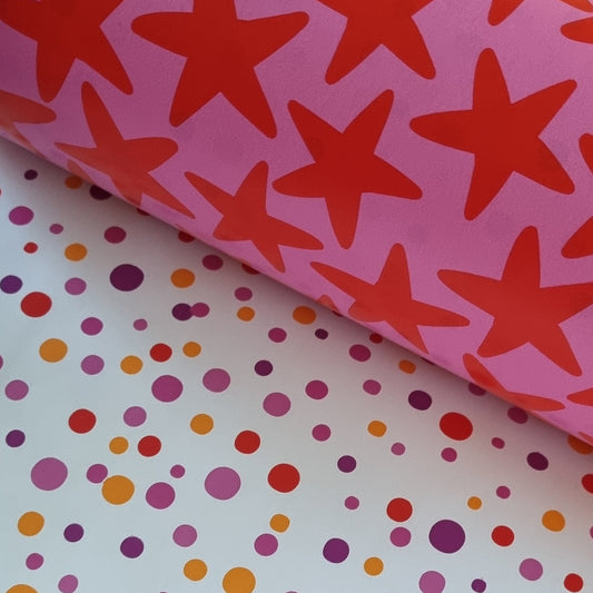 Cadeaupapier confetti sterren dots