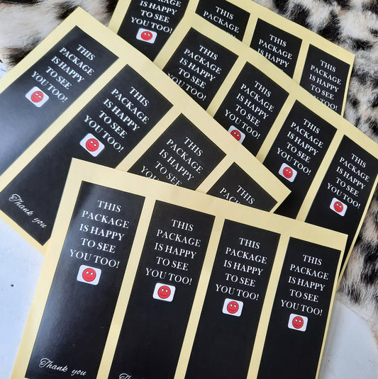 Stickervel this package is happy...