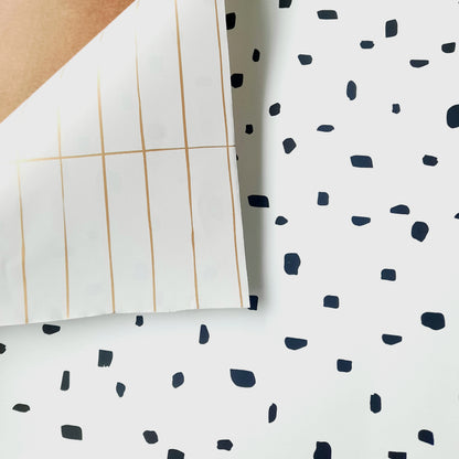 Cadeaupapier terrazzo streepjes vakken