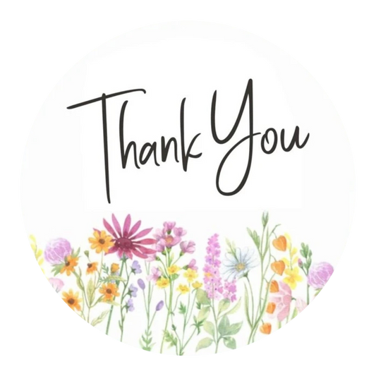 Sticker thank you bloemen