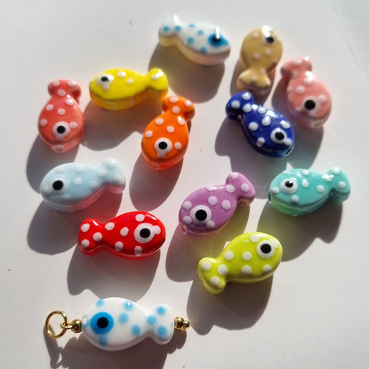 Kraal keramiek vis dots