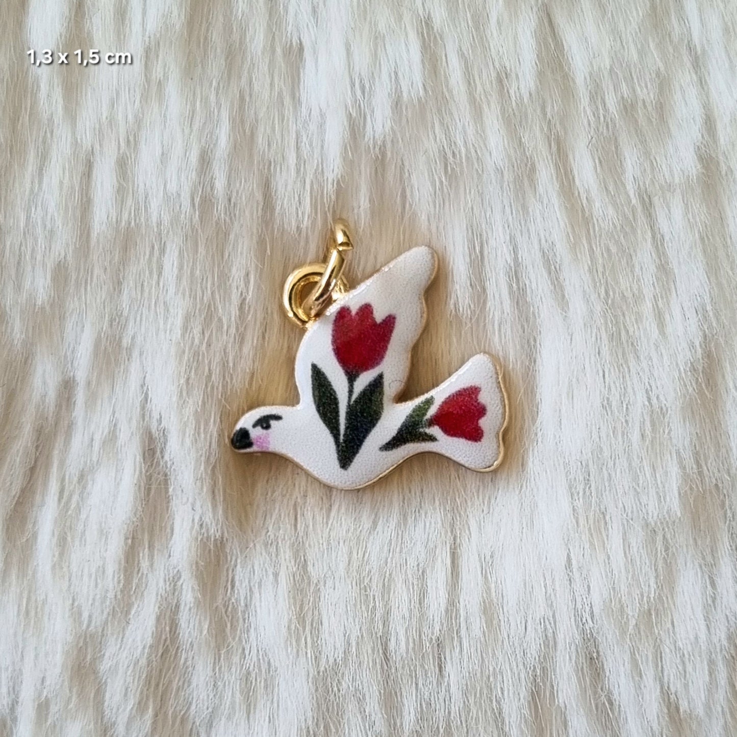 Bedel vogel met tulpen