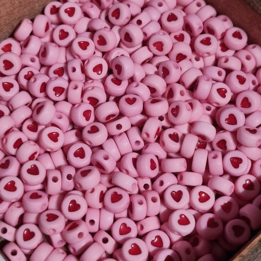 Kralen hartjes rond klein