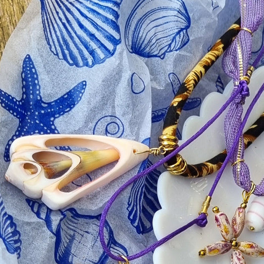 Ketting luipaard stof print schelp