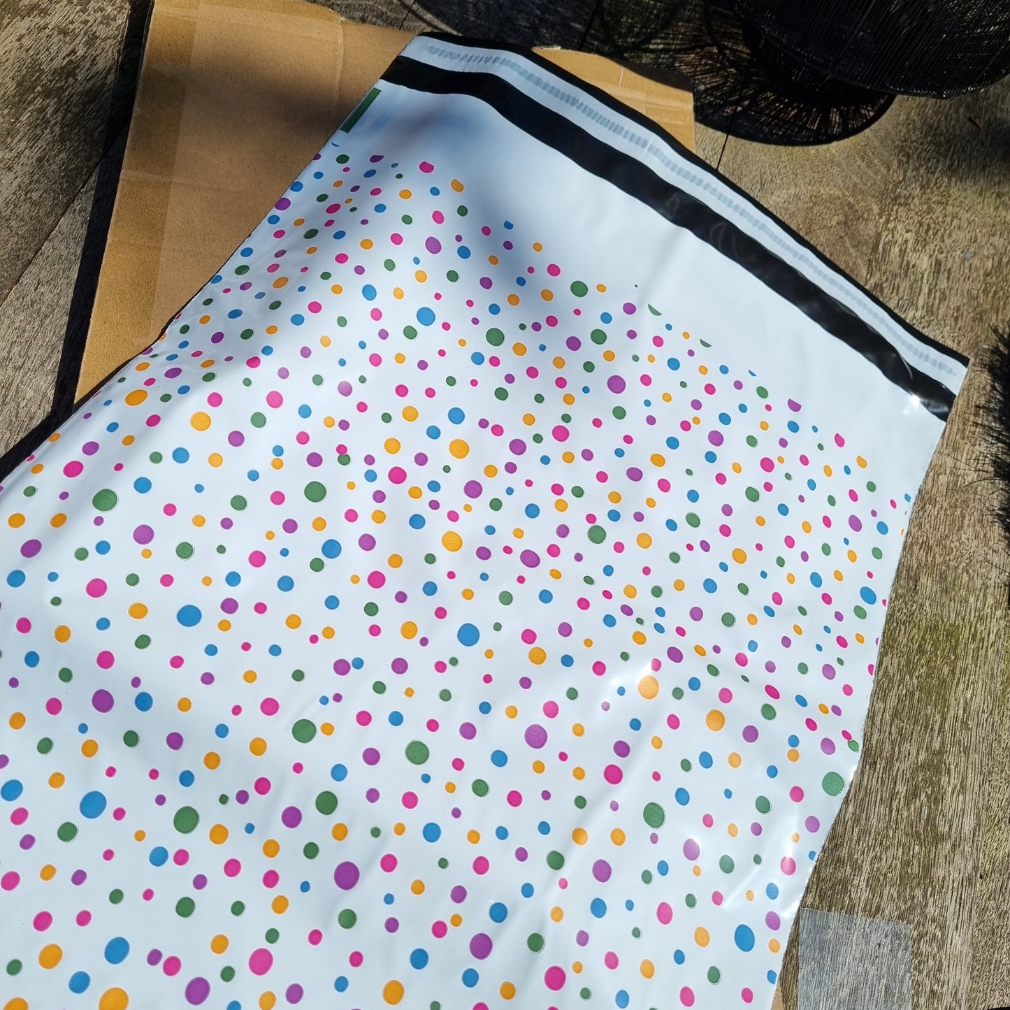 Verzendzakken confetti gekleurd