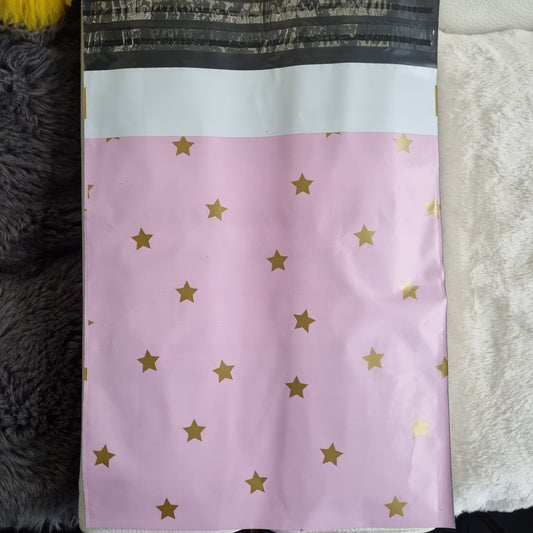 Verzendzakken sterren roze